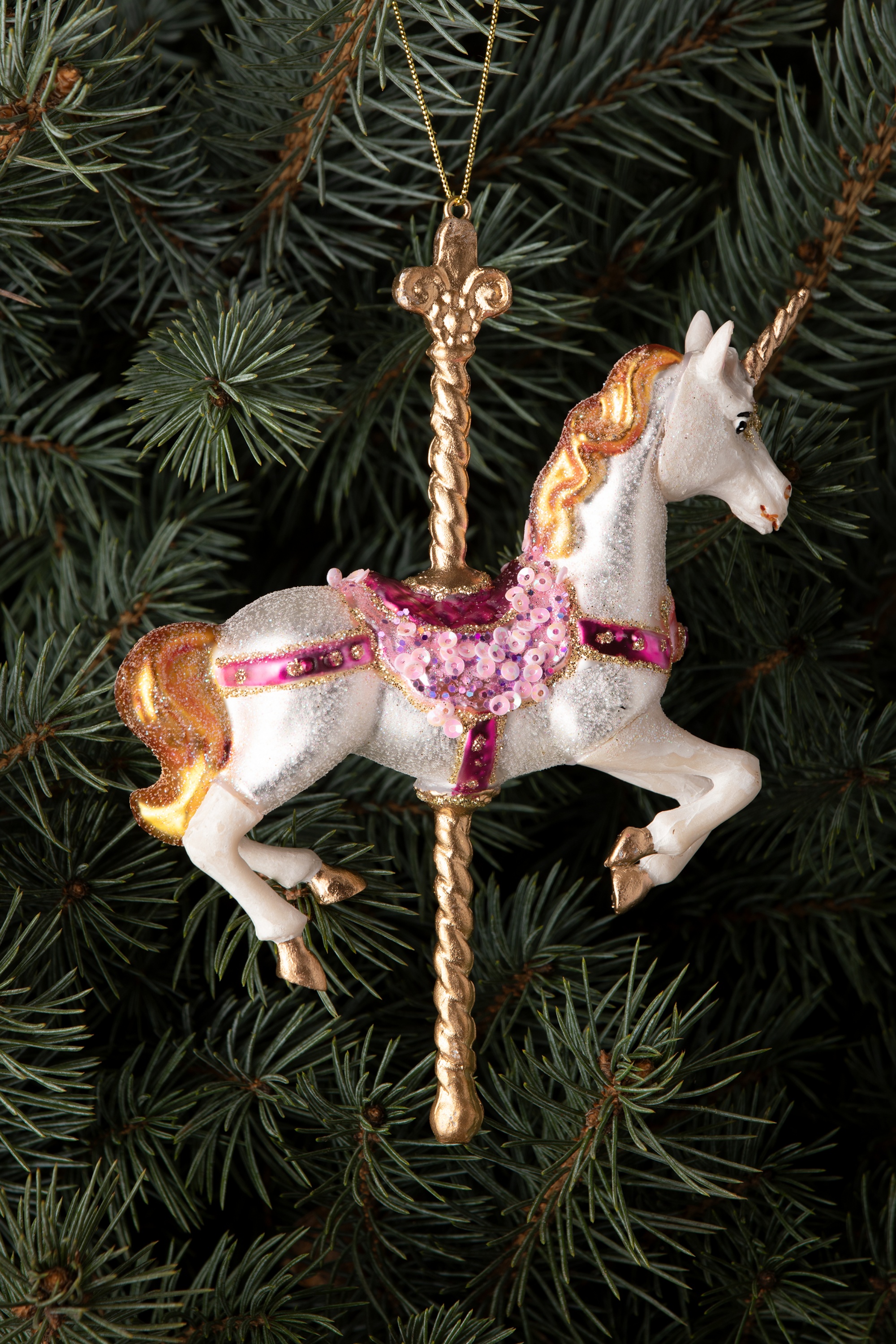 HD Collection - Merry Go Round Unicorn kerstbal 2