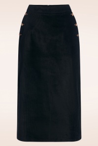 Collectif Clothing - Jilka corduroy rok in zwart