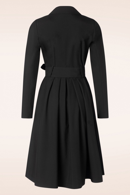 Collectif Clothing - Trench-coat évasé Korrina en noir 3