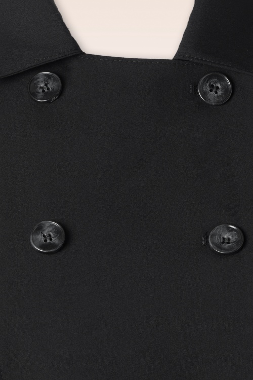 Collectif Clothing - Trench-coat évasé Korrina en noir 2