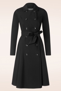 Collectif Clothing - Korrina Swing Trench Coat in Black
