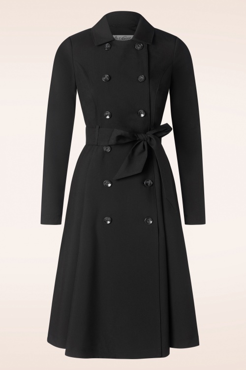 Collectif Clothing - Trench-coat évasé Korrina en noir