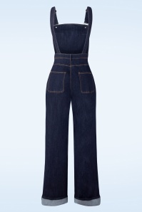 Collectif Clothing - Pippa Dungarees in Denim Blue 3