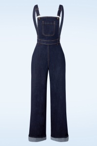 Collectif Clothing - Pippa Dungarees in Denim Blue