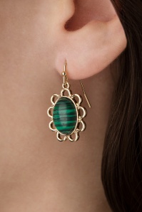 Lovely - Art Deco ovale oorbellen in groen