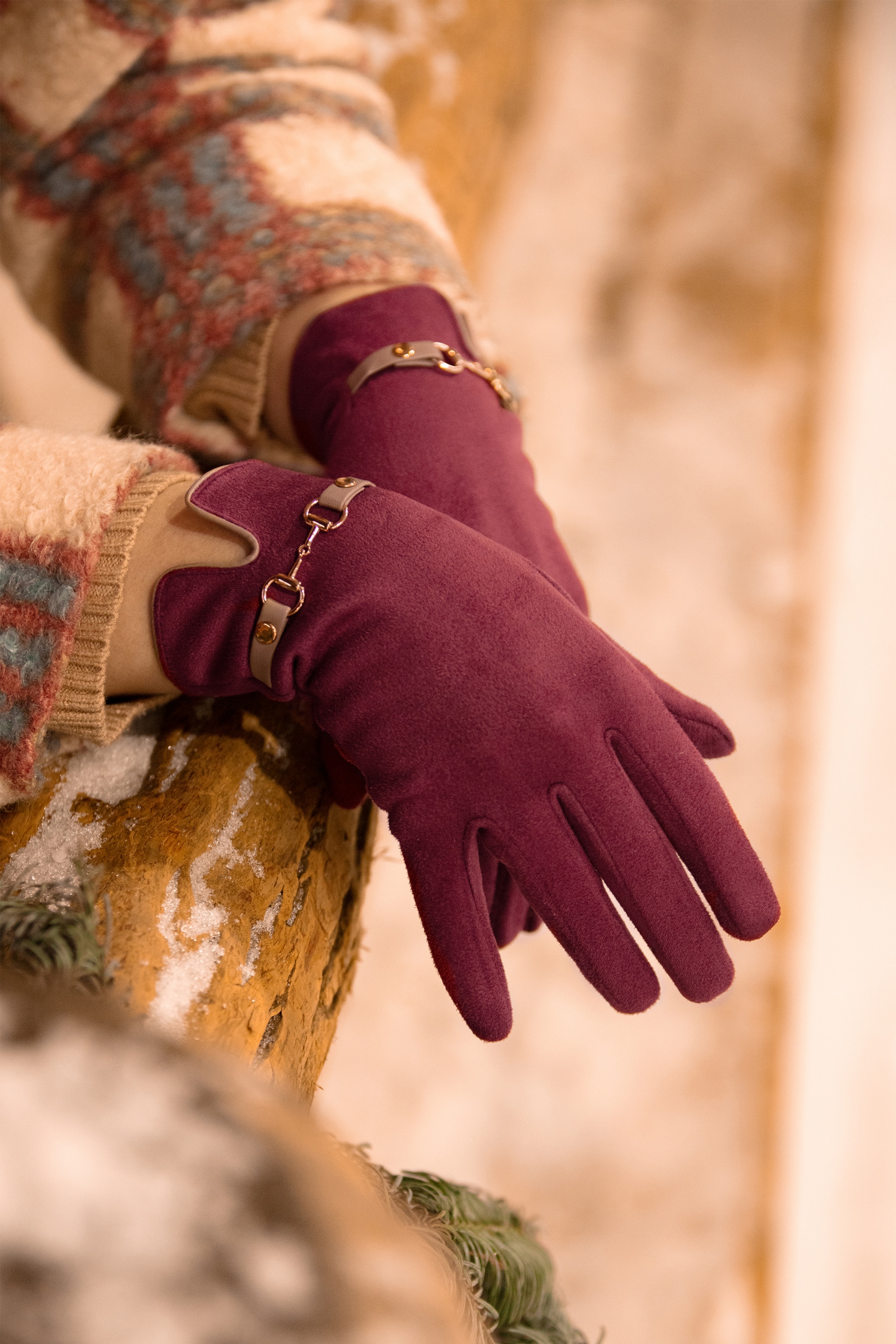 Powder - Kylie Handschoenen in Robijnrood