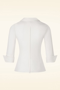 Glamour Bunny Business Babe - 50s Dianne Blouse in Crispy White 5