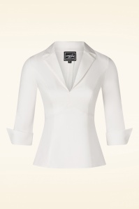 Glamour Bunny Business Babe - Dianne blouse in crispy wit 2