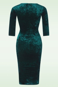 Vintage Chic for Topvintage Emerald Velvet Pencil Dress in Green Shop at Topvintage