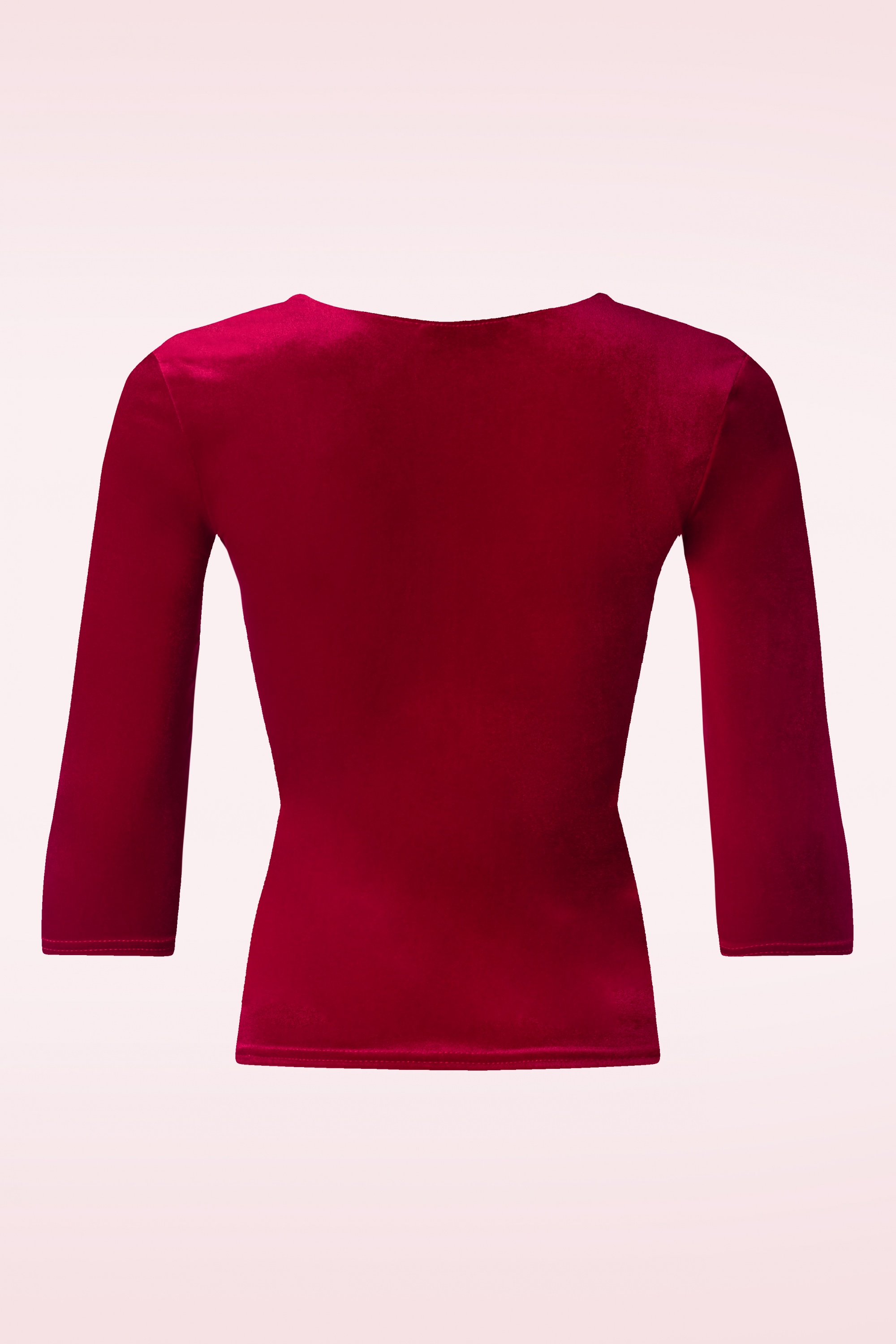 Vintage Chic for Topvintage - Serena fluwelen top in rood 2