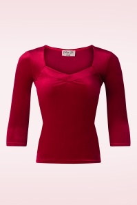 Vintage Chic for Topvintage - Serena fluwelen top in rood