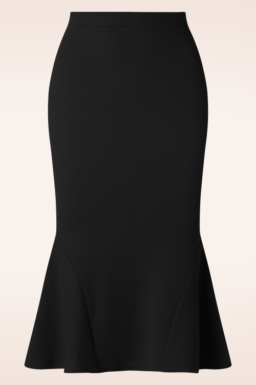 Vintage Chic for Topvintage - Ellie Crepe Pencil Skirt in Black