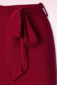 Vintage Chic for Topvintage - Naomi Ruffle pencil rok in rood 3