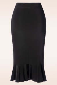 Vintage Chic for Topvintage - Gianna Ruffle Pencil Skirt in Black 2