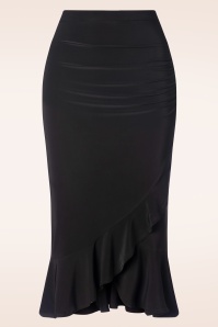 Vintage Chic for Topvintage - Gianna Ruffle Pencil Skirt in Black