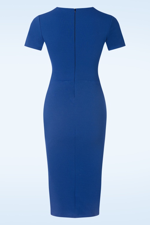 Vintage Chic for Topvintage - Rachel pencil jurk in koningsblauw 3