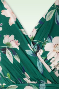 Vintage Chic for Topvintage - Valentina Flower Maxi Dress in Green 3