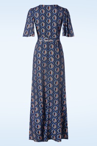 Vintage Chic for Topvintage - Laurie maxi jurk in blauw 3