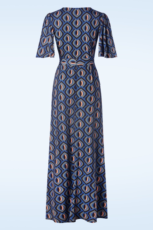 Vintage Chic for Topvintage - Laurie Maxi Kleid in Blau 3