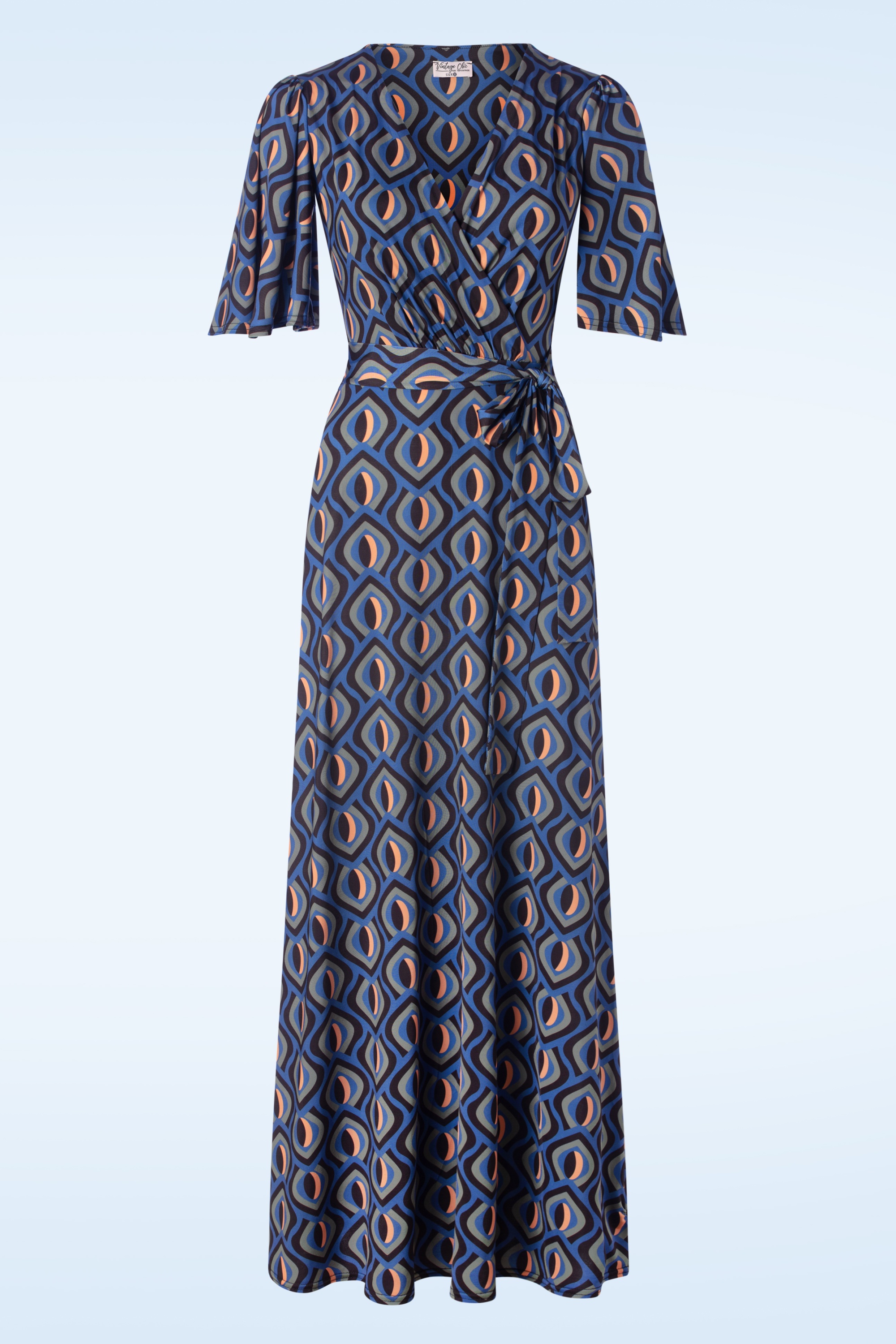 Vintage Chic for Topvintage - Laurie maxi jurk in blauw 2