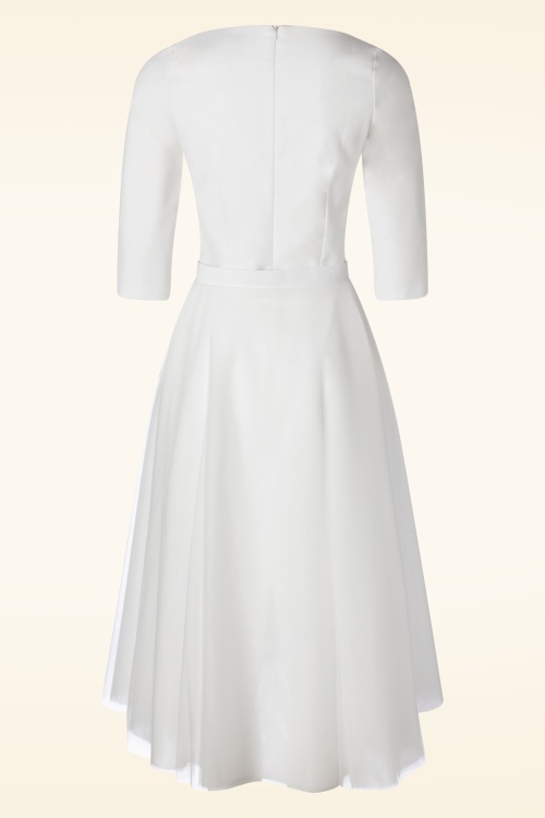 Vintage Diva  - The Patrizia Pencil Dress in White 5