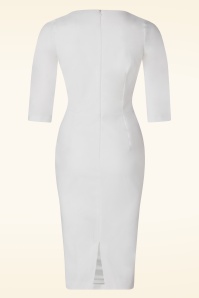 Vintage Diva  - The Patrizia Pencil Dress in White 7