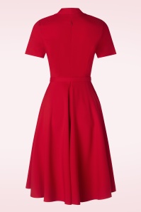 Vintage Diva  - Laura Lee Swing Dress in Red 4
