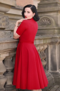 Vintage Diva  - Laura Lee swing jurk in rood 2