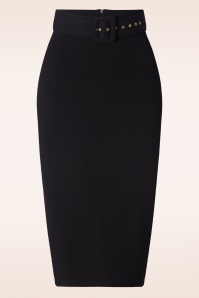 Vintage Chic for Topvintage - Demi Scuba Pencil Skirt in Black