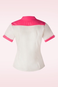 Vixen - Western print geborduurd shirt in wit 2