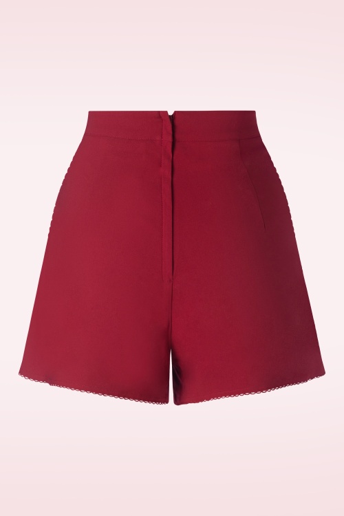 Vixen - Heart Button Shorts in Red 2