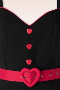 Vixen - Heart Buckle capri jumpsuit in zwart 3