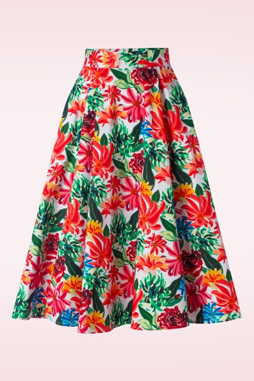 Topvintage Boutique Collection - Topvintage exclusive ~ Adriana Flower Swing Skirt in Multi 3