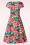 Topvintage Boutique Collection - TopVintage exclusive ~ Adriana Floral swing jurk met korte mouwen in multi 3