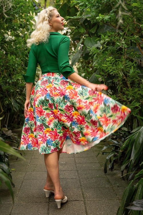 High Waist A Line Pleated Midi Skirt, Women's Swing Vintage Skirt
