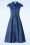 Topvintage Boutique Collection - Topvintage exclusive ~ Angie polkadot swing jurk in marineblauw en wit 3
