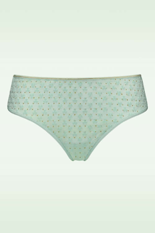 Marlies Dekkers - Lucky Clover Padded Balcony Bra in Mint Green and Gold