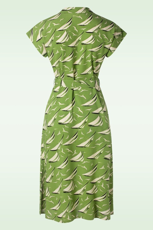 King Louie - Irene Bateau Midi Dress in Woodbine Green 3