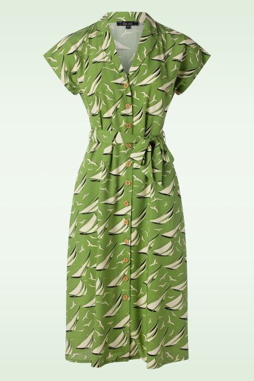 King Louie - Irene Bateau Midi Dress in Woodbine Green 2