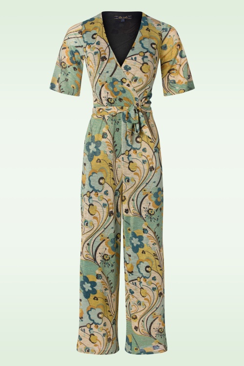 King Louie - Zita Jumpsuit Frenzy in Dusty Turquoise