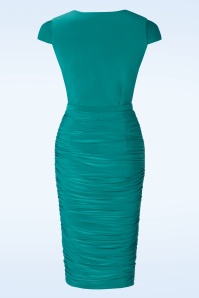 Vintage Diva  - La robe crayon Geneveeve en turquoise 5