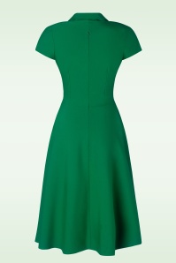 Vintage Diva  - La robe corolle Emma en vert émeraude 5