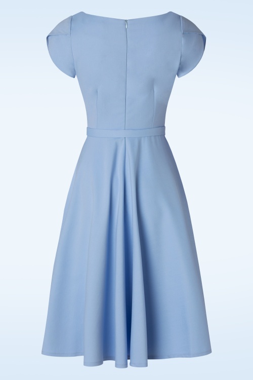 Vintage Diva  - The Jane swing jurk in luchtblauw 4