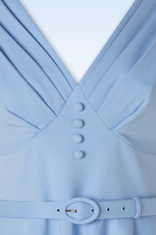 Vintage Diva  - La robe corolle Jane en bleu ciel 5