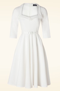 Vintage Diva  - La robe corolle Jayne en blanc cassé 3