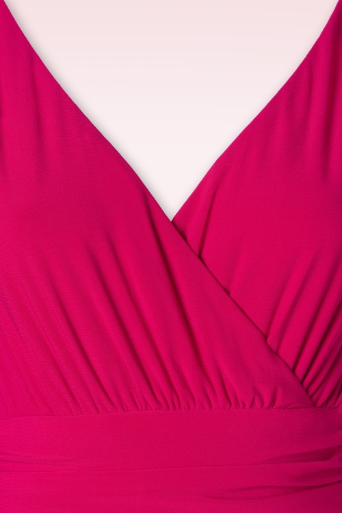 Vintage Diva  - La robe corolle Alessandra en rose vif 4