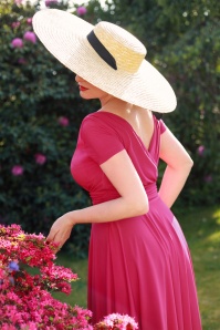 Vintage Diva  - La robe corolle Alessandra en rose vif 2
