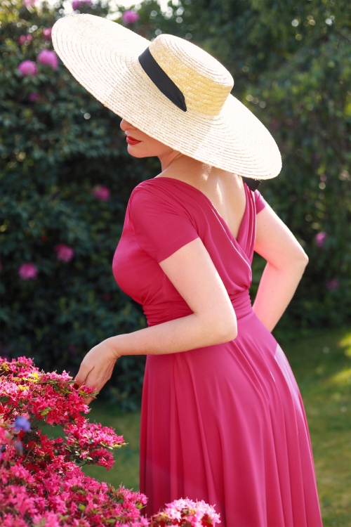 Vintage Diva - La robe corolle Alessandra en rose vif 2