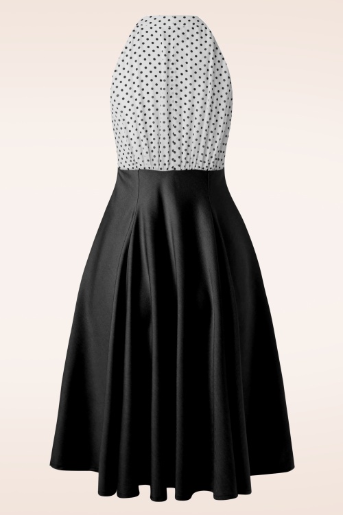 Vintage Diva  - The Maria Grazia swing jurk in zwart en wit 4