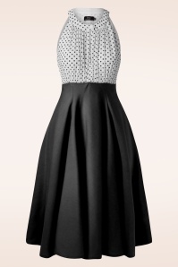 Vintage Diva  - La robe corolle Maria Grazia en noir et blanc 3